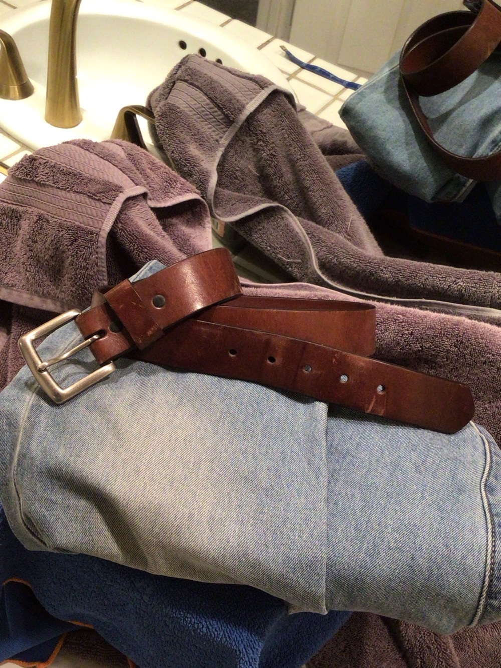 Leather belt 38/W used conditions
